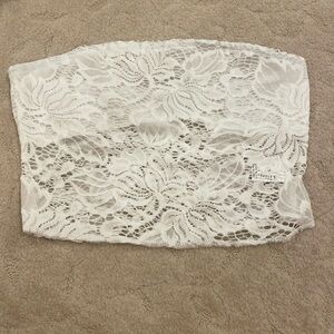 White lace tube top